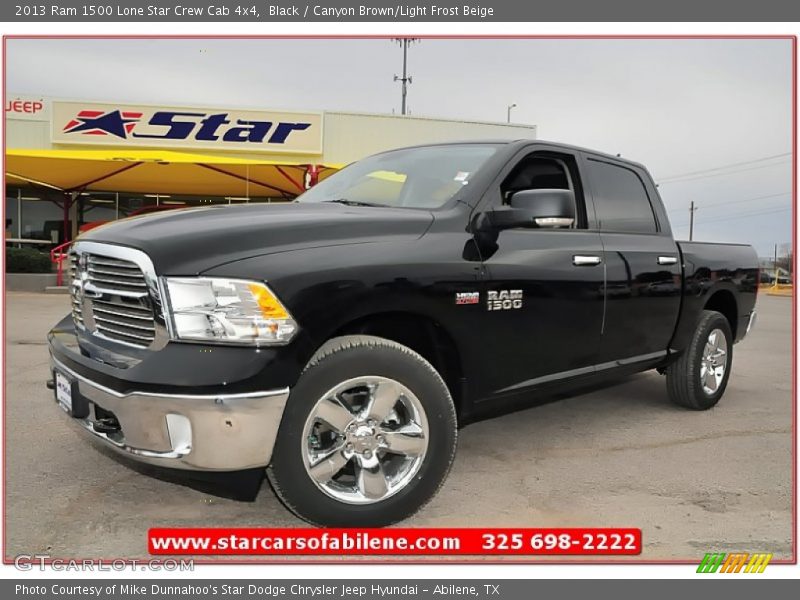 Black / Canyon Brown/Light Frost Beige 2013 Ram 1500 Lone Star Crew Cab 4x4