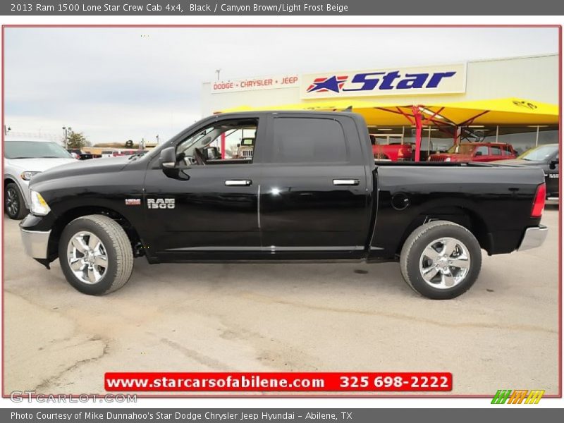 Black / Canyon Brown/Light Frost Beige 2013 Ram 1500 Lone Star Crew Cab 4x4