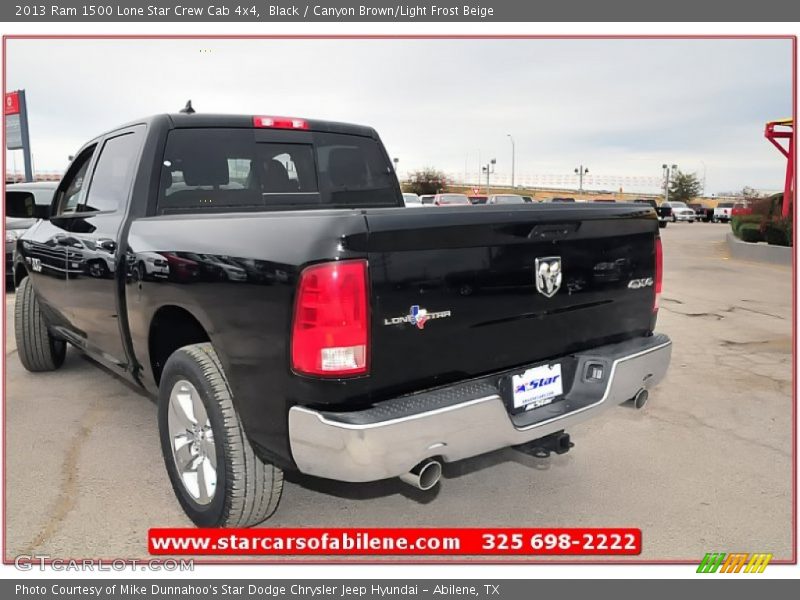 Black / Canyon Brown/Light Frost Beige 2013 Ram 1500 Lone Star Crew Cab 4x4