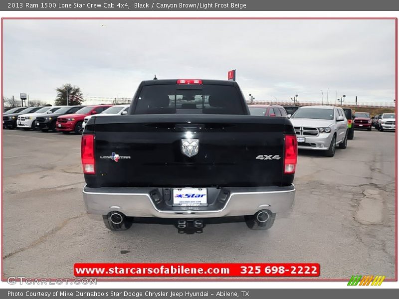 Black / Canyon Brown/Light Frost Beige 2013 Ram 1500 Lone Star Crew Cab 4x4