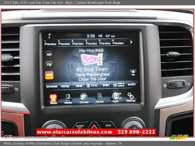 Black / Canyon Brown/Light Frost Beige 2013 Ram 1500 Lone Star Crew Cab 4x4