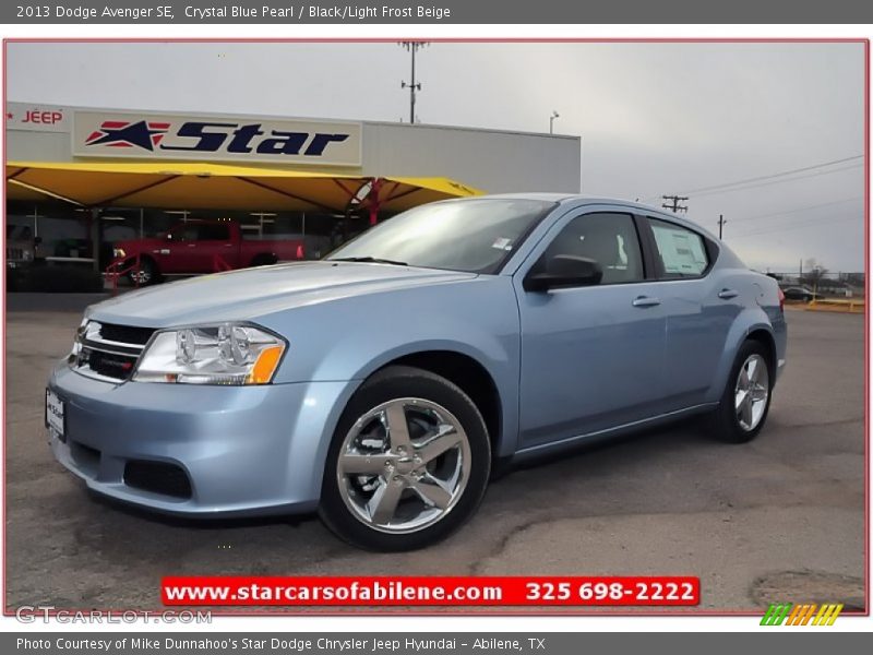 Crystal Blue Pearl / Black/Light Frost Beige 2013 Dodge Avenger SE