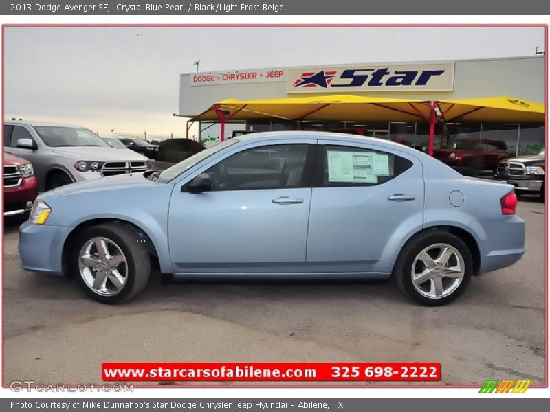 Crystal Blue Pearl / Black/Light Frost Beige 2013 Dodge Avenger SE