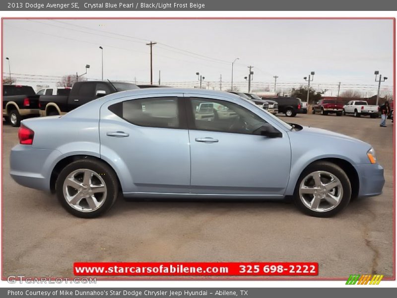 Crystal Blue Pearl / Black/Light Frost Beige 2013 Dodge Avenger SE