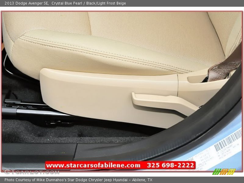 Crystal Blue Pearl / Black/Light Frost Beige 2013 Dodge Avenger SE