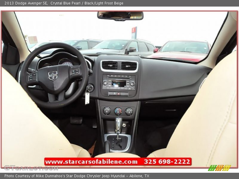 Crystal Blue Pearl / Black/Light Frost Beige 2013 Dodge Avenger SE