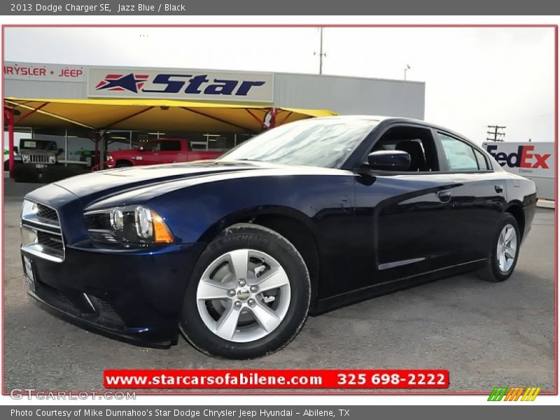 Jazz Blue / Black 2013 Dodge Charger SE
