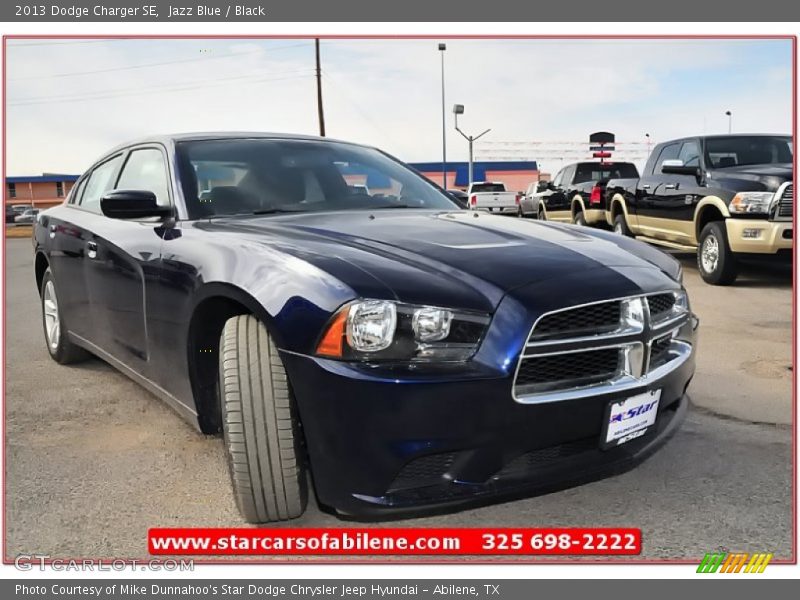 Jazz Blue / Black 2013 Dodge Charger SE