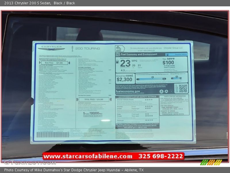 Black / Black 2013 Chrysler 200 S Sedan