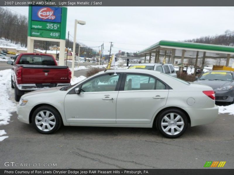 Light Sage Metallic / Sand 2007 Lincoln MKZ AWD Sedan