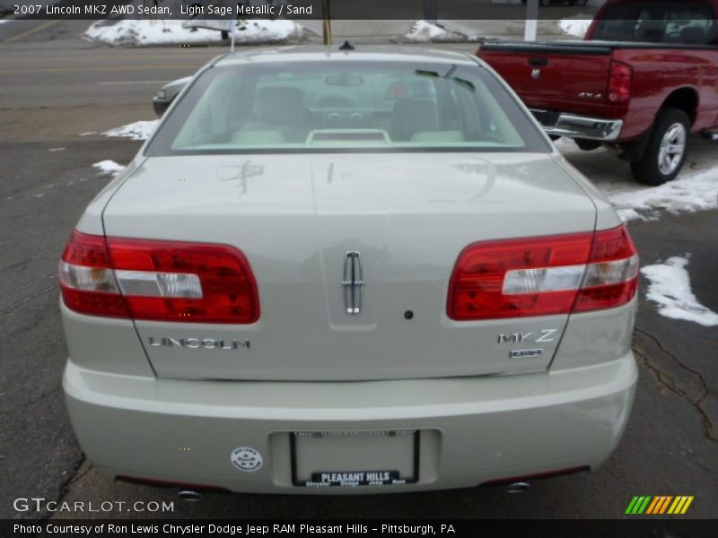 Light Sage Metallic / Sand 2007 Lincoln MKZ AWD Sedan