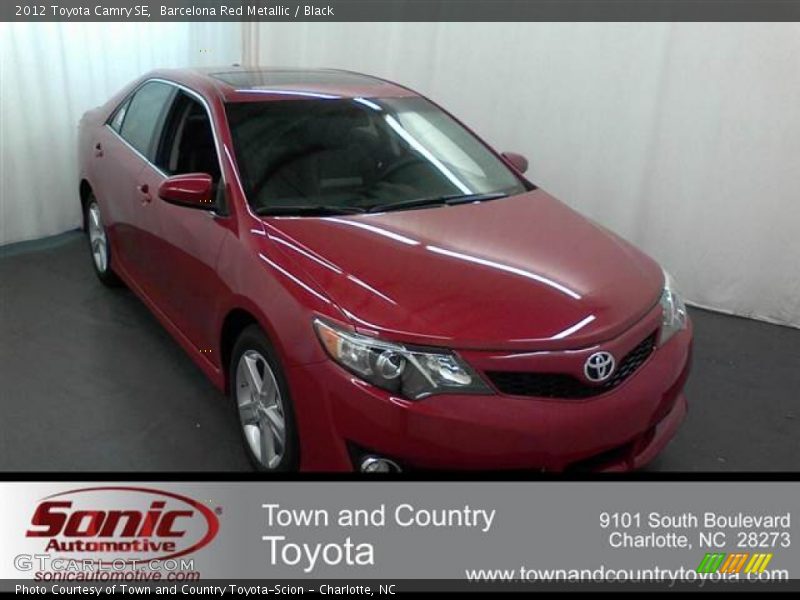 Barcelona Red Metallic / Black 2012 Toyota Camry SE