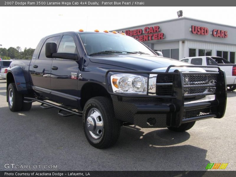 Patriot Blue Pearl / Khaki 2007 Dodge Ram 3500 Laramie Mega Cab 4x4 Dually