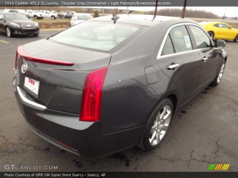 Thunder Gray ChromaFlair / Light Platinum/Brownstone Accents 2013 Cadillac ATS 2.5L Luxury