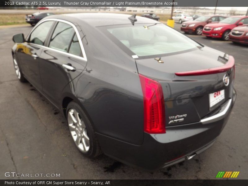 Thunder Gray ChromaFlair / Light Platinum/Brownstone Accents 2013 Cadillac ATS 2.5L Luxury