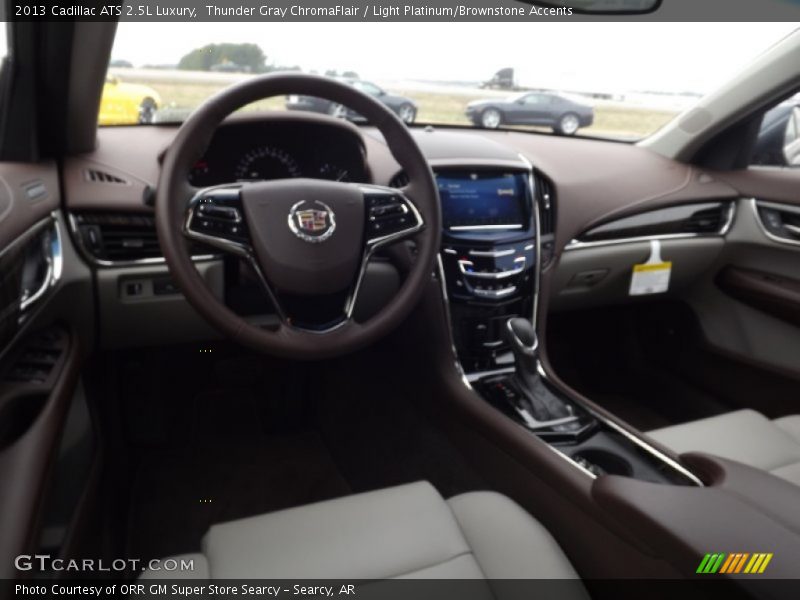 Thunder Gray ChromaFlair / Light Platinum/Brownstone Accents 2013 Cadillac ATS 2.5L Luxury