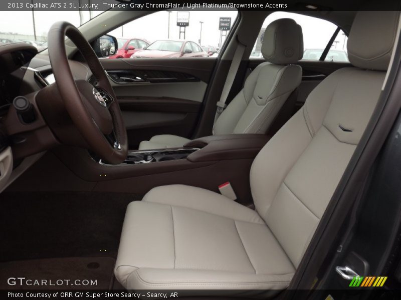 Thunder Gray ChromaFlair / Light Platinum/Brownstone Accents 2013 Cadillac ATS 2.5L Luxury