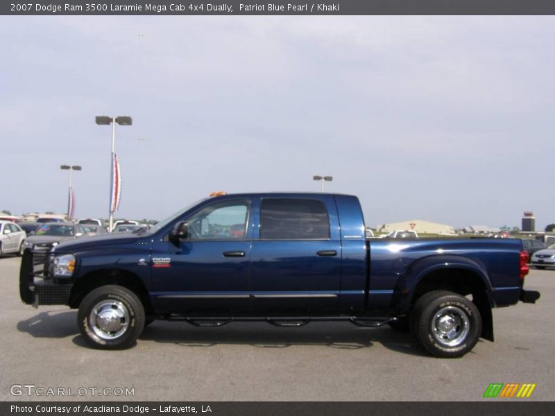 Patriot Blue Pearl / Khaki 2007 Dodge Ram 3500 Laramie Mega Cab 4x4 Dually