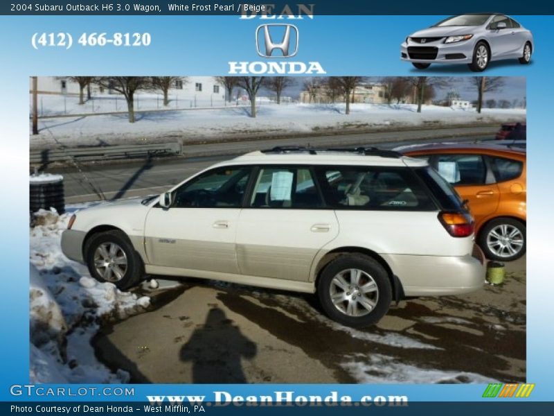 White Frost Pearl / Beige 2004 Subaru Outback H6 3.0 Wagon