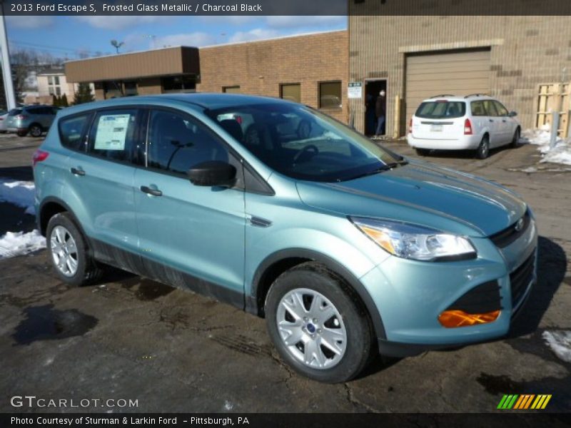 Frosted Glass Metallic / Charcoal Black 2013 Ford Escape S
