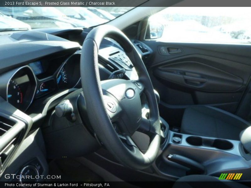 Frosted Glass Metallic / Charcoal Black 2013 Ford Escape S