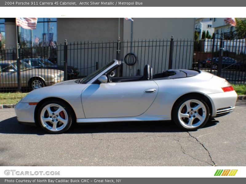 Arctic Silver Metallic / Metropol Blue 2004 Porsche 911 Carrera 4S Cabriolet