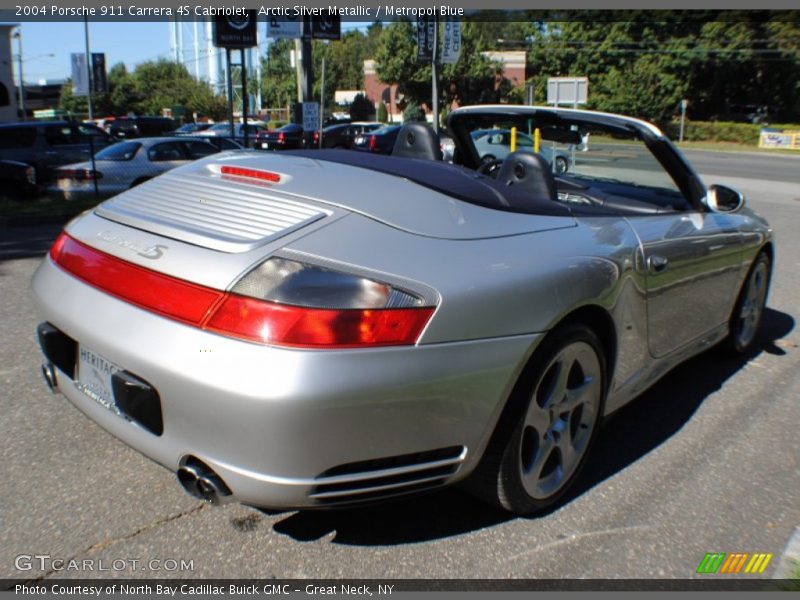 Arctic Silver Metallic / Metropol Blue 2004 Porsche 911 Carrera 4S Cabriolet