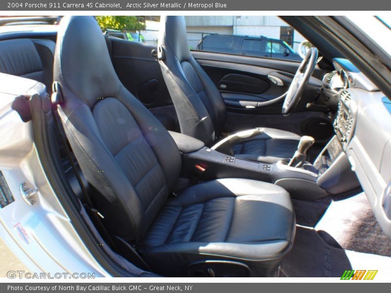 Arctic Silver Metallic / Metropol Blue 2004 Porsche 911 Carrera 4S Cabriolet