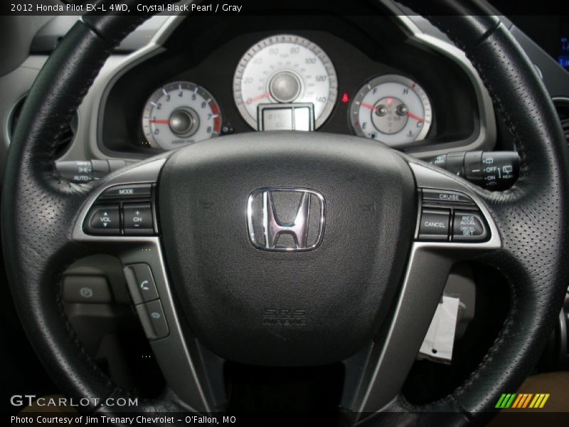 Crystal Black Pearl / Gray 2012 Honda Pilot EX-L 4WD