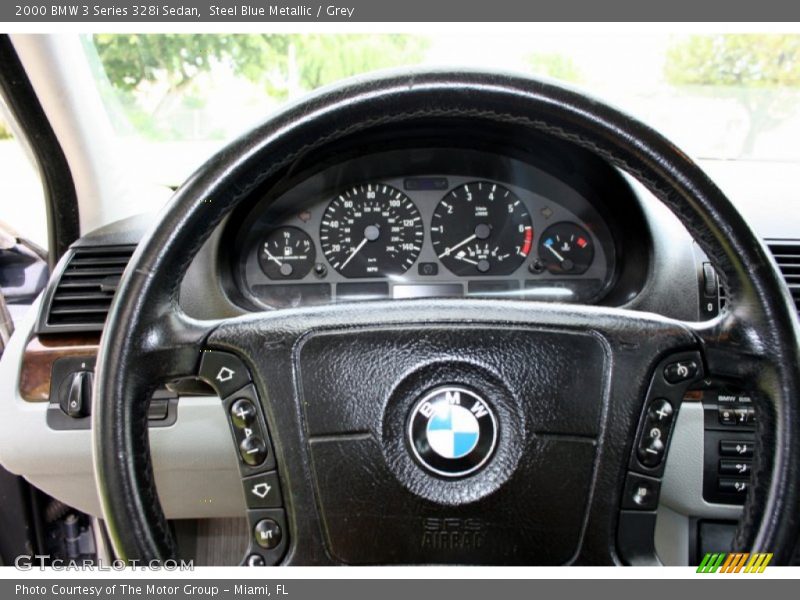 Steel Blue Metallic / Grey 2000 BMW 3 Series 328i Sedan