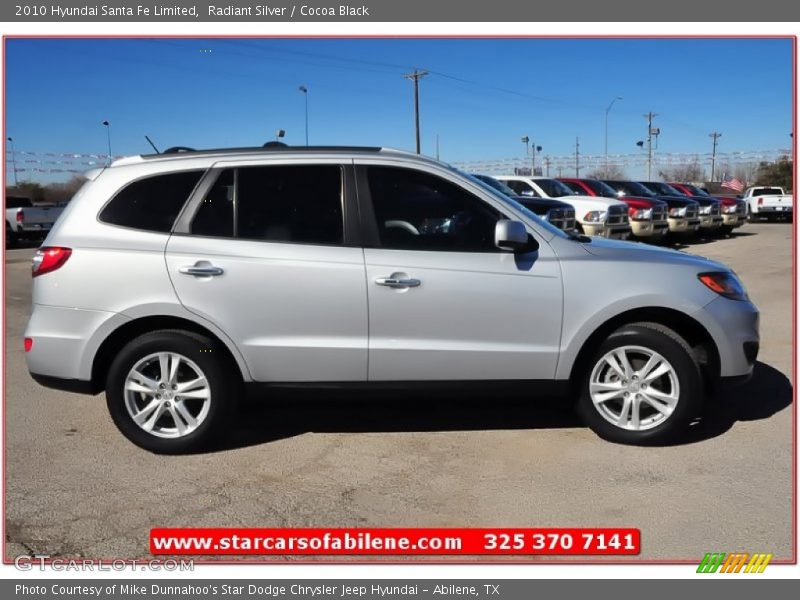 Radiant Silver / Cocoa Black 2010 Hyundai Santa Fe Limited