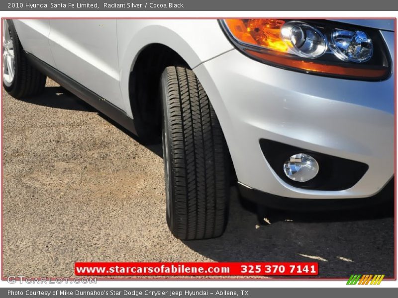 Radiant Silver / Cocoa Black 2010 Hyundai Santa Fe Limited