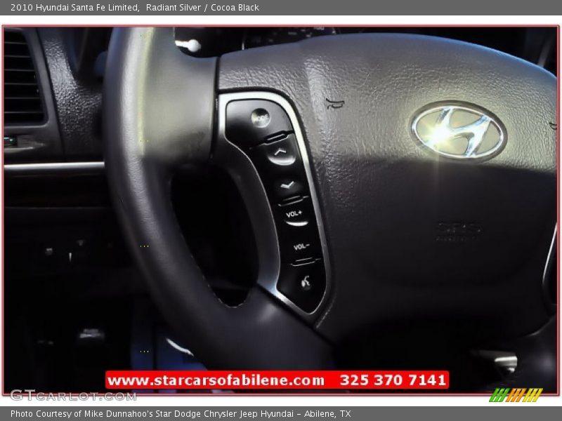 Radiant Silver / Cocoa Black 2010 Hyundai Santa Fe Limited
