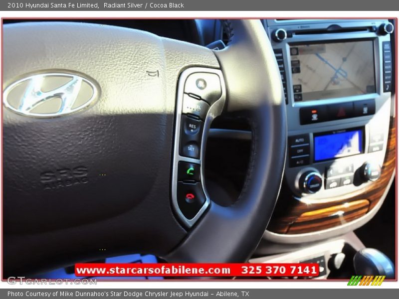 Radiant Silver / Cocoa Black 2010 Hyundai Santa Fe Limited