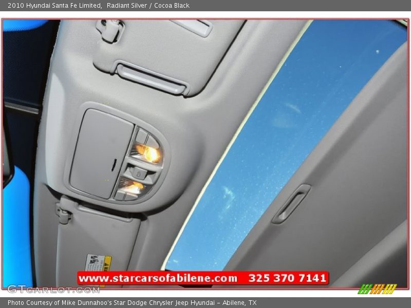 Radiant Silver / Cocoa Black 2010 Hyundai Santa Fe Limited