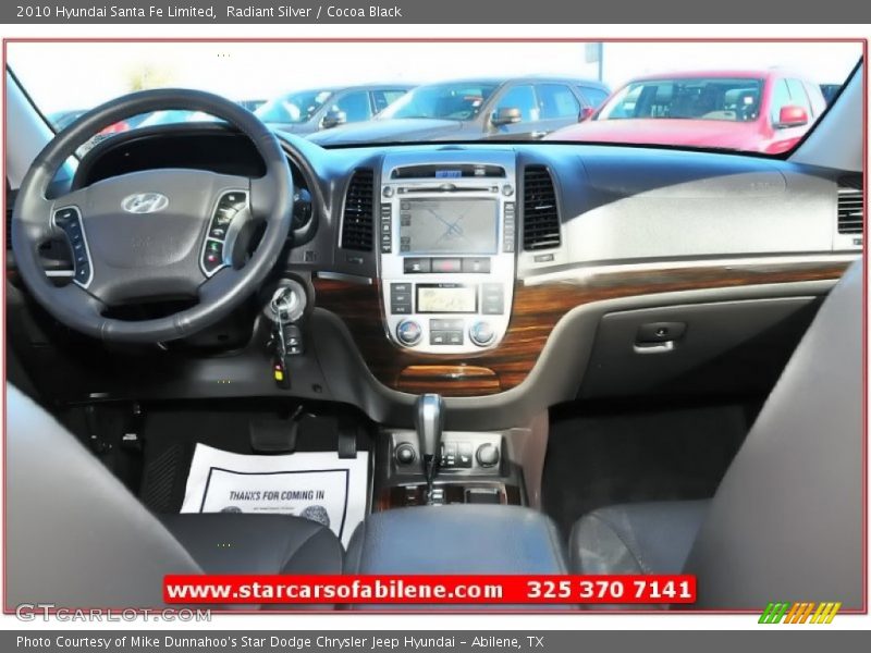 Radiant Silver / Cocoa Black 2010 Hyundai Santa Fe Limited