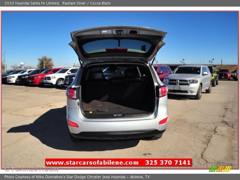 Radiant Silver / Cocoa Black 2010 Hyundai Santa Fe Limited