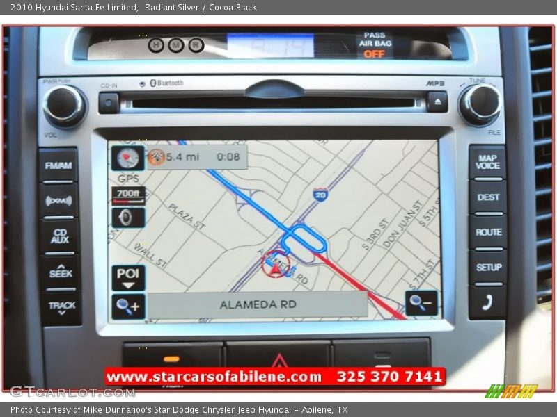 Radiant Silver / Cocoa Black 2010 Hyundai Santa Fe Limited