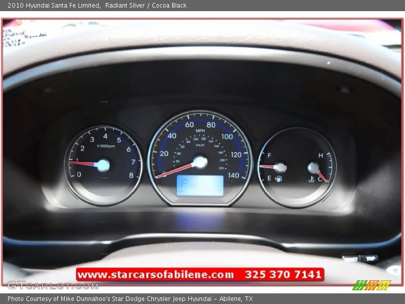 Radiant Silver / Cocoa Black 2010 Hyundai Santa Fe Limited
