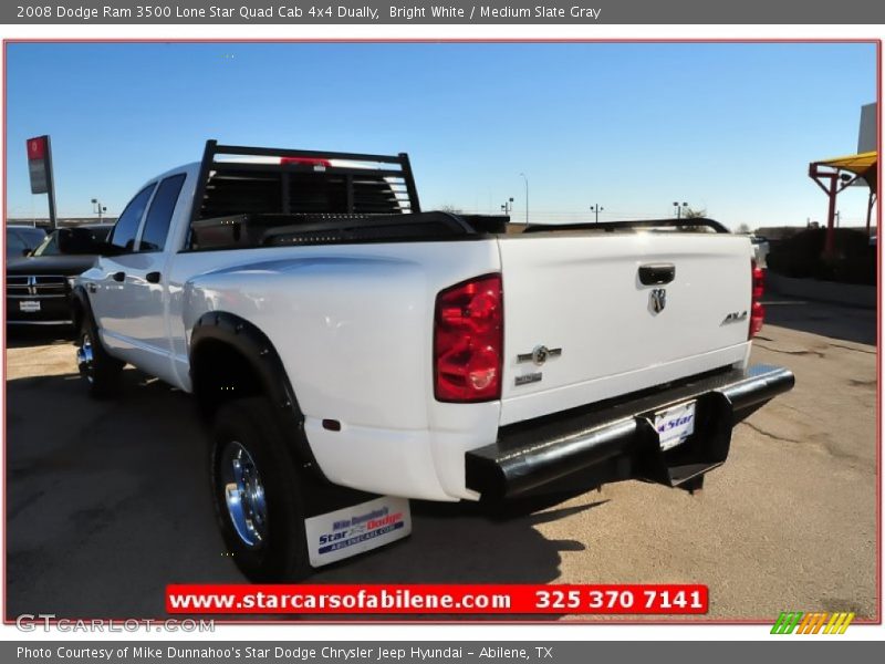 Bright White / Medium Slate Gray 2008 Dodge Ram 3500 Lone Star Quad Cab 4x4 Dually