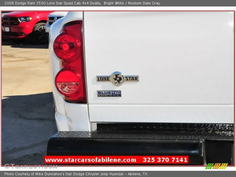 Bright White / Medium Slate Gray 2008 Dodge Ram 3500 Lone Star Quad Cab 4x4 Dually