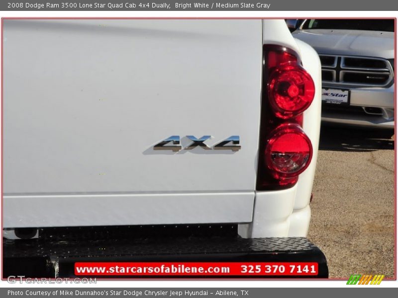 Bright White / Medium Slate Gray 2008 Dodge Ram 3500 Lone Star Quad Cab 4x4 Dually