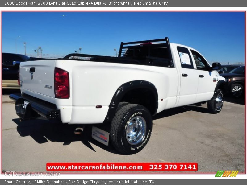 Bright White / Medium Slate Gray 2008 Dodge Ram 3500 Lone Star Quad Cab 4x4 Dually