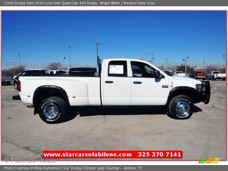 Bright White / Medium Slate Gray 2008 Dodge Ram 3500 Lone Star Quad Cab 4x4 Dually