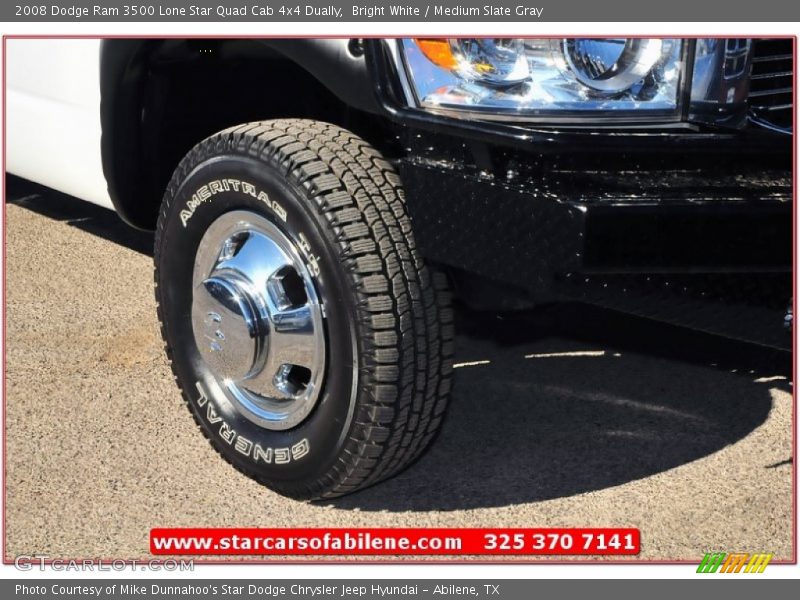 Bright White / Medium Slate Gray 2008 Dodge Ram 3500 Lone Star Quad Cab 4x4 Dually