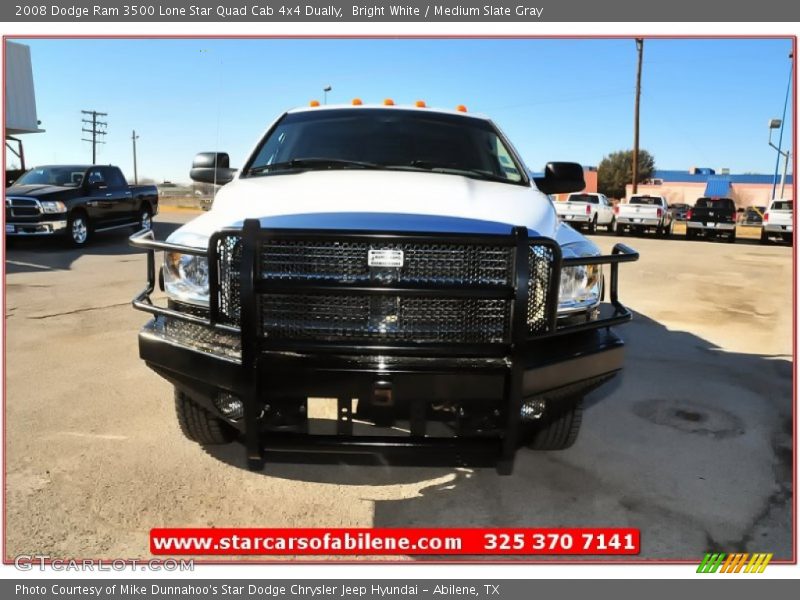 Bright White / Medium Slate Gray 2008 Dodge Ram 3500 Lone Star Quad Cab 4x4 Dually