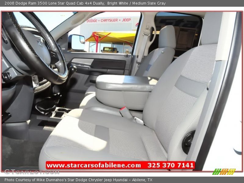 Bright White / Medium Slate Gray 2008 Dodge Ram 3500 Lone Star Quad Cab 4x4 Dually