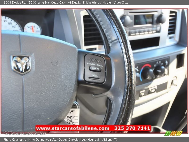 Bright White / Medium Slate Gray 2008 Dodge Ram 3500 Lone Star Quad Cab 4x4 Dually