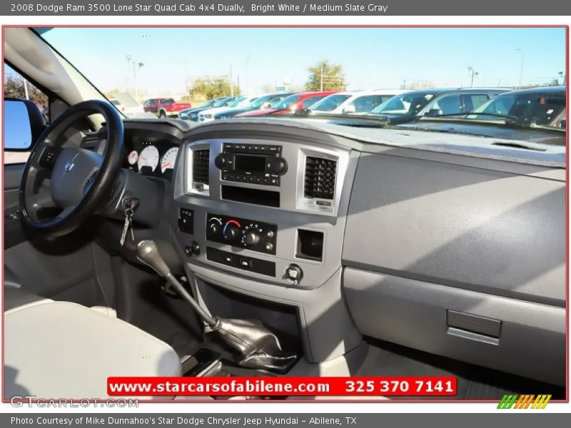 Bright White / Medium Slate Gray 2008 Dodge Ram 3500 Lone Star Quad Cab 4x4 Dually