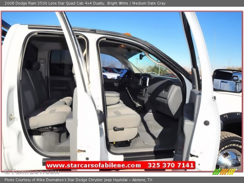 Bright White / Medium Slate Gray 2008 Dodge Ram 3500 Lone Star Quad Cab 4x4 Dually